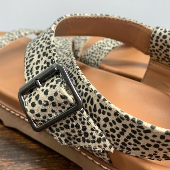 Universal Thread Women's Animal Print Platform Strappy Sandals Brown Size 11 - Picture 8 of 8